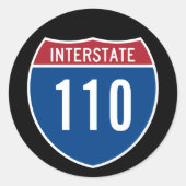 Interstate 110 ronde sticker (Voorkant)