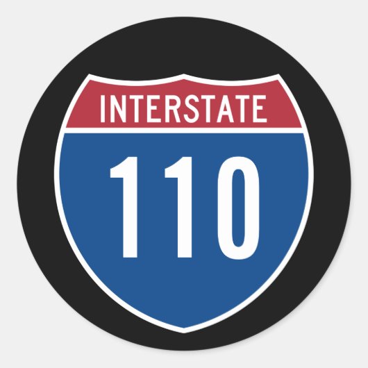 Interstate 110 ronde sticker (Voorkant)