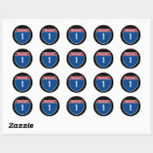 Interstate 1 ronde sticker (Vel)