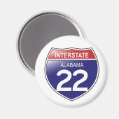Interstate 22 Alabama Magnet (Voorkant / Achterkant)