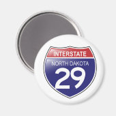 Interstate 29 Noord-Dakota magneet (Voorkant / Achterkant)