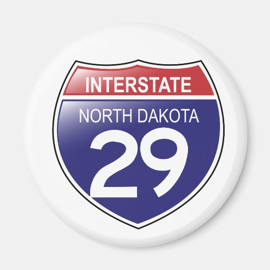 Interstate 29 Noord-Dakota magneet (Voorkant)