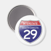 Interstate 29 South Dakota Magnet (Voorkant / Achterkant)