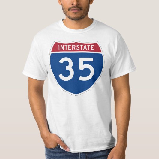 Interstate 35 (I-35) Highway Sign T-shirt (Voorkant)