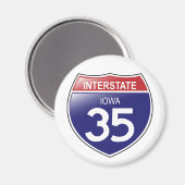 Interstate 35 Iowa Magnet (Voorkant / Achterkant)