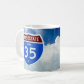 Interstate 35 Shield, Blue Sky, Puffy Clouds Mok (Voorkant links)