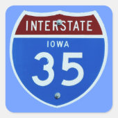 Interstate 35 Shield Vierkante Sticker (Voorkant)