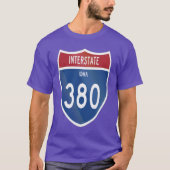 Interstate 380 Iowa I380 Highway Oversized 1 T-shirt (Voorkant)