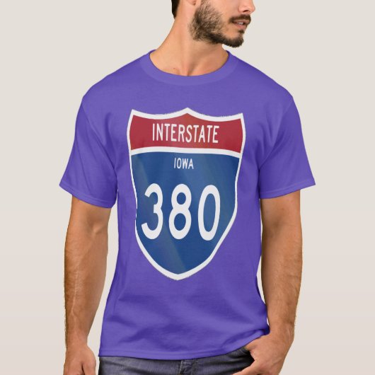 Interstate 380 Iowa I380 Highway Oversized 1 T-shirt (Voorkant)