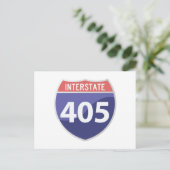 Interstate 405 (I-405) Calif. Wegrijpad Briefkaart (Staand voorkant)