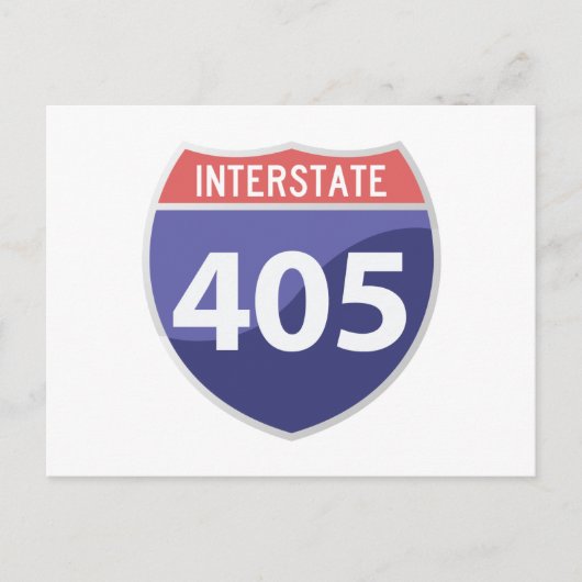 Interstate 405 (I-405) Calif. Wegrijpad Briefkaart (Voorkant)