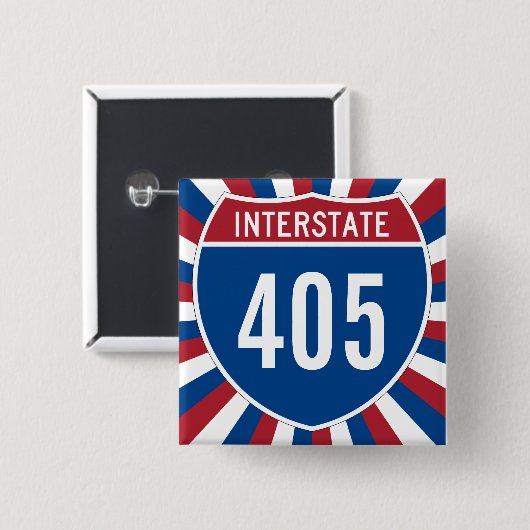 Interstate 405 vierkante button 5,1 cm (Voorkant /achterkant)