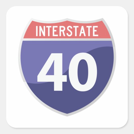 Interstate 40 (I-40) Road Trip Sticker (Voorkant)