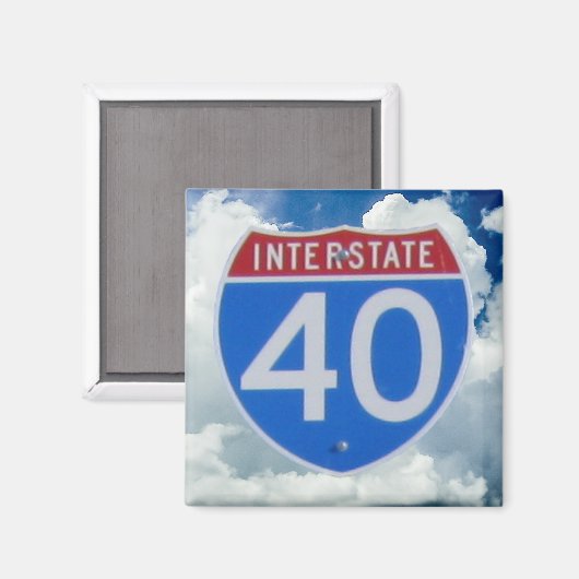 Interstate 40 Shield Magneet (Voorkant / Achterkant)