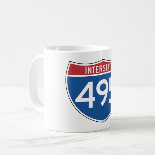 Interstate 495 Sign Koffiemok (Voorkant links)