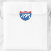 Interstate 495 Sign Vierkante Sticker (Tas)