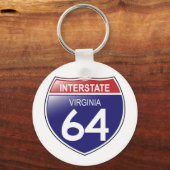 Interstate 64 in Virginia Sleutelhanger (Voorkant)