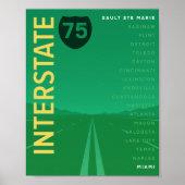 Interstate 75 (I-75) Poster (groen) (Voorkant)
