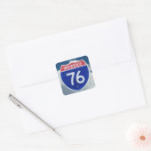 Interstate 76 Highway Sign, Shield Vierkante Sticker (Envelop)