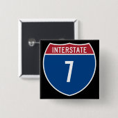 Interstate 7 vierkante button 5,1 cm (Voorkant /achterkant)