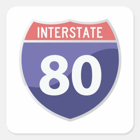 Interstate 80 (I-80) Road Trip Sticker (Voorkant)