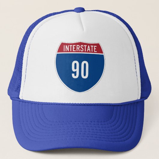 Interstate 90 Hoed Trucker Pet (Voorkant)