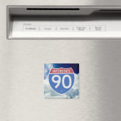 Interstate 90 Shield tegen Blue Sky met Clouds Magneet (Insitu (Vaatwasser))