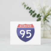 Interstate 95 (I-95) Road Trip Travel Briefkaart (Staand voorkant)