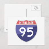 Interstate 95 (I-95) Road Trip Travel Briefkaart (Voorkant / Achterkant)