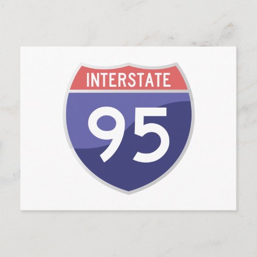 Interstate 95 (I-95) Road Trip Travel Briefkaart (Voorkant)