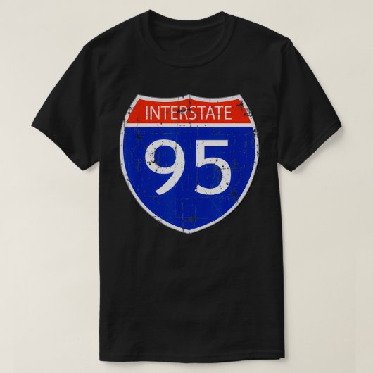 Interstate 95 Road Street Sign Grappige Sarcastisc T-shirt (Design voorkant)