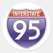 Interstate 95 ronde sticker (Voorkant)