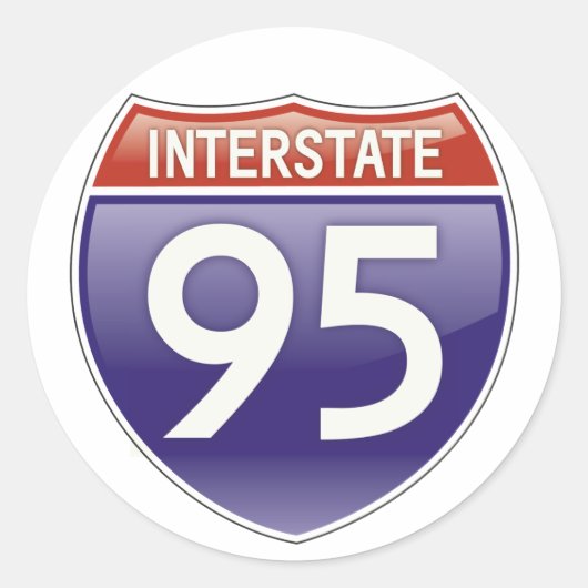 Interstate 95 ronde sticker (Voorkant)