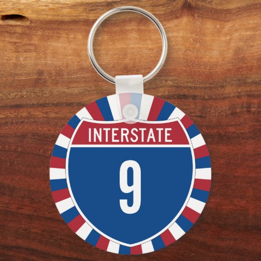 Interstate 9 sleutelhanger (Voorkant)