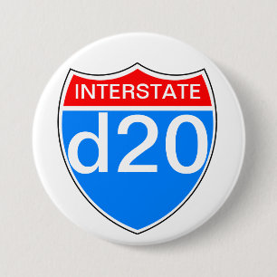 Interstate d20 ronde button 7,6 cm