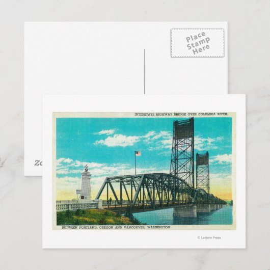 Interstate Highway Bridge over Columbia Briefkaart (Voorkant / Achterkant)