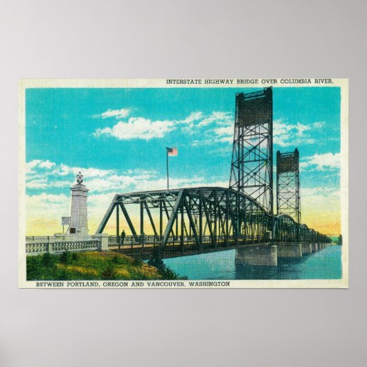 Interstate Highway Bridge over Columbia Poster (Voorkant)