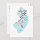 Interstate Kaart Briefkaart van New Jersey (Voorkant / Achterkant)