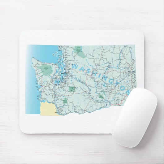 Interstate kaart van Washington Mousepad Muismat (Met muis)