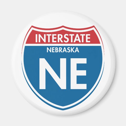 Interstate Nebraska NE Magneet (Voorkant)
