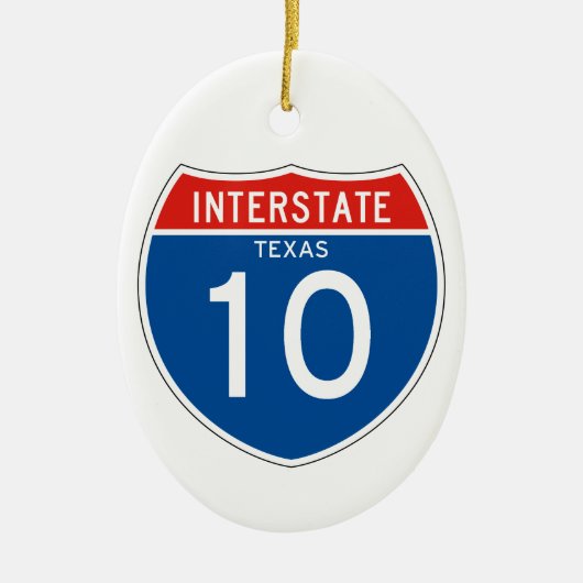 Interstate Sign 10 - Texas Keramisch Ornament (Voorkant)