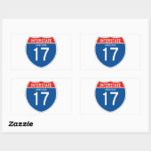 Interstate Sign 17 - Arizona Rechthoekige Sticker (Vel)