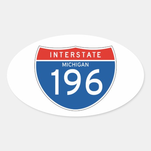 Interstate Sign 196 - Michigan Ovale Sticker (Voorkant)