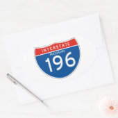Interstate Sign 196 - Michigan Ovale Sticker (Envelop)