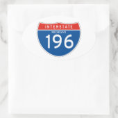 Interstate Sign 196 - Michigan Ovale Sticker (Tas)