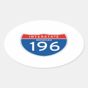 Interstate Sign 196 - Michigan Ovale Sticker