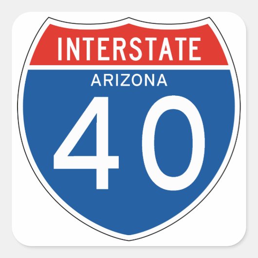 Interstate Sign 40 - Arizona Vierkante Sticker (Voorkant)