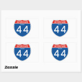 Interstate Sign 44 - Texas Rechthoekige Sticker (Vel)