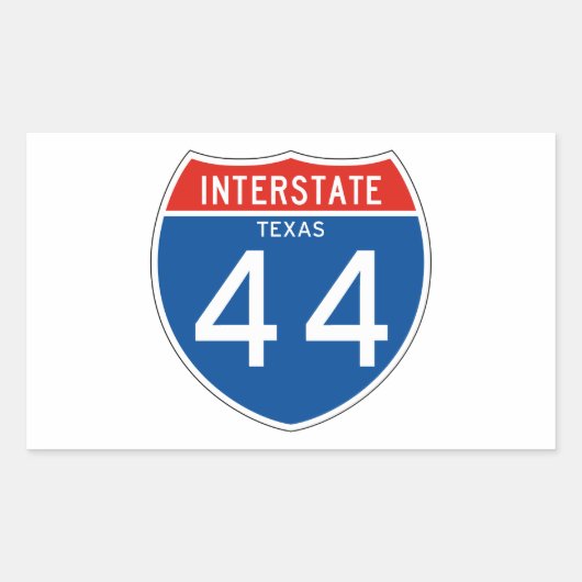 Interstate Sign 44 - Texas Rechthoekige Sticker (Voorkant)
