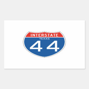 Interstate Sign 44 - Texas Rechthoekige Sticker